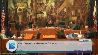 Burbank City Council Closed Session Meeting - April 16, 2026
