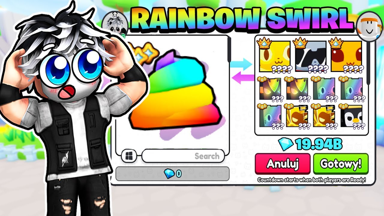 DOSTAŁEM KOZACKIE OFERTY ZA RAINBOW SWIRL *1 EXIST* W PET SIMULATOR 99! Roblox!