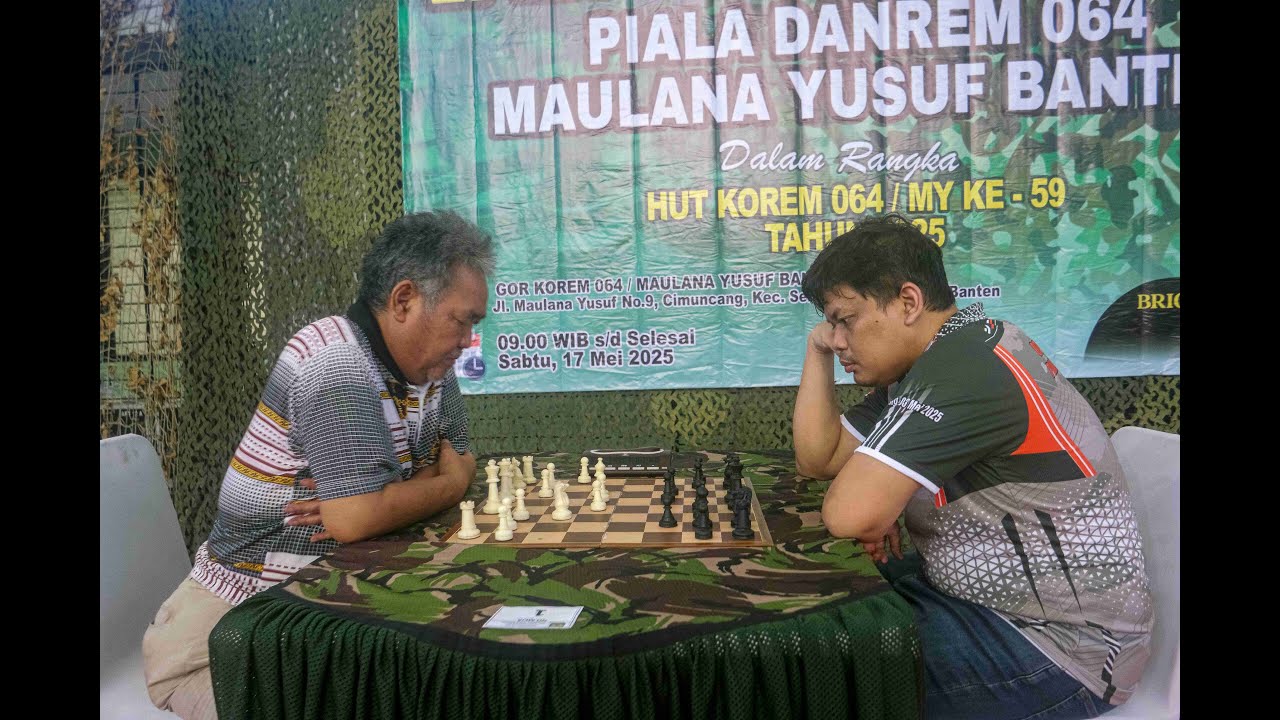 DEDI. M CAKRA VS GM SUSANTO MEGARANTO, TURNAMEN CATUR PIALA DANREM 064 MAULANA YUSUF BANTEN.