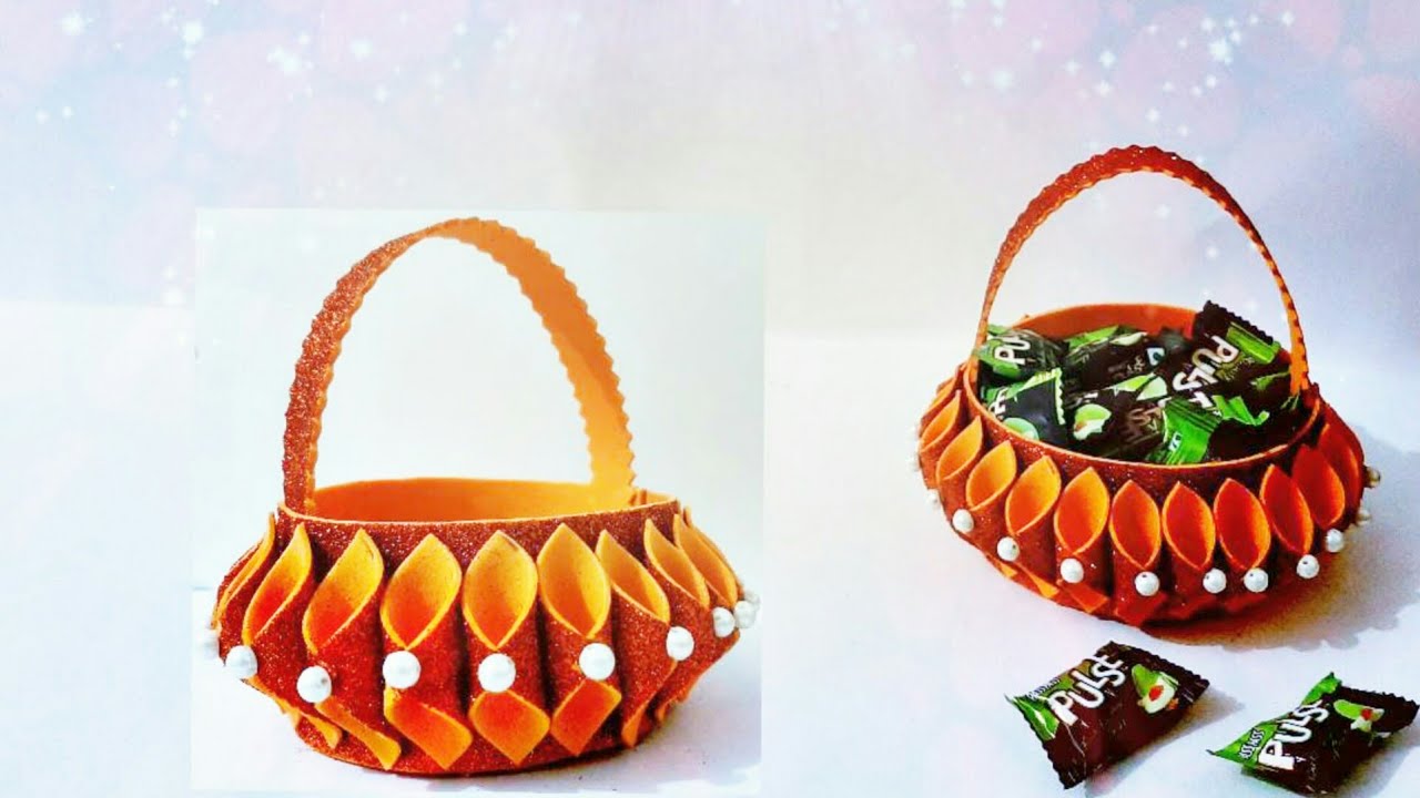 How to make basket from glitter foam Glitter foam craft foam