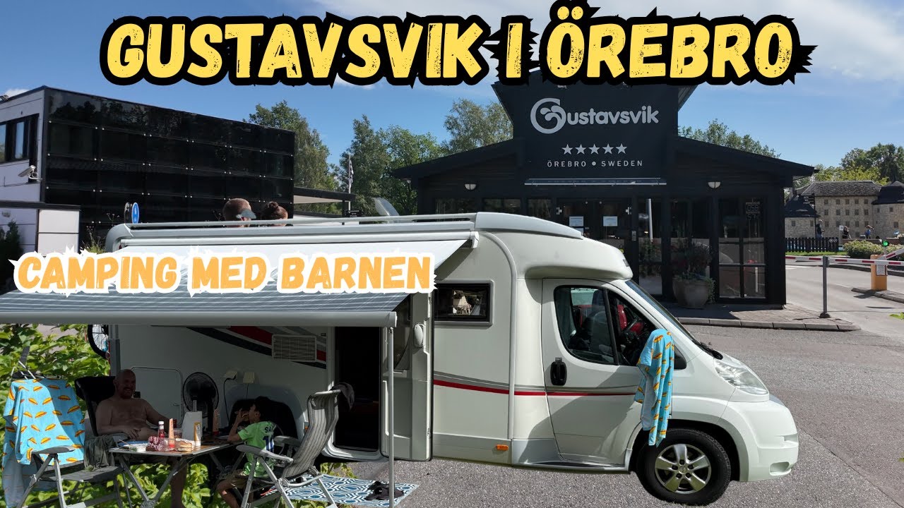 Premiärturen med nya husbilen går till Gustavsvik camping i Örebro!