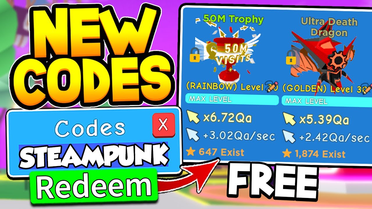 เกมฟรีใน steam  2022 New  ALL 8 SECRET FREE ULTRA STEAMPUNK PET CODES IN CLICKER SIMULATOR Roblox