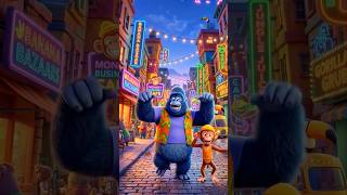 🦍 গরিলা আর বানরের মজার নাচ 😂 | Funny Gorilla Monkey Cartoon Song | Kids Shorts#shorts