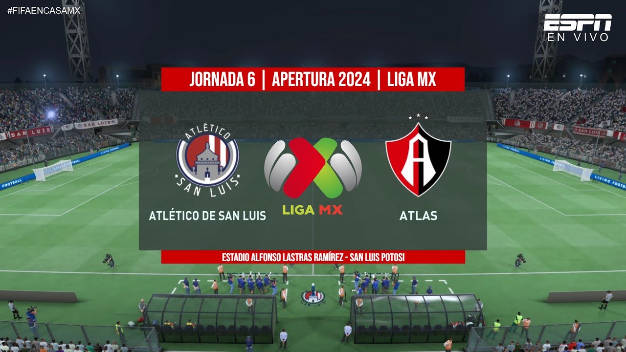 Atlético De San Luis vs Atlas | Jornada 6 LIGA BBVA MX | Apertura 2024 ...