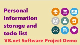 Personal Info Storage and ToDo Project | Redesign the project | vb.net Project Demo | BE BCA VB151
