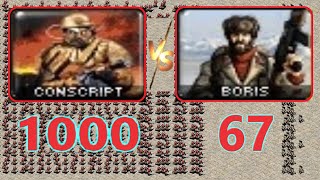 Conscripts vs Boris - Same Cost - Red Alert 2