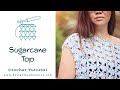 Crochet sugarcane lace top easy pattern  tutorial