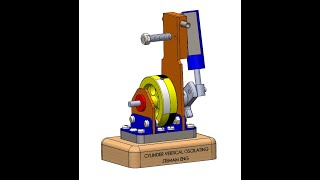 SolidWorks I Cylinder Vertical Oscillating Steam Engine I 12 Crank Shaft