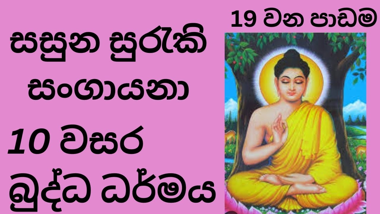10 වසර බුද්ධ ධර්මය (19 වන පාඩම)සසුන සුරැකි සංගායනා