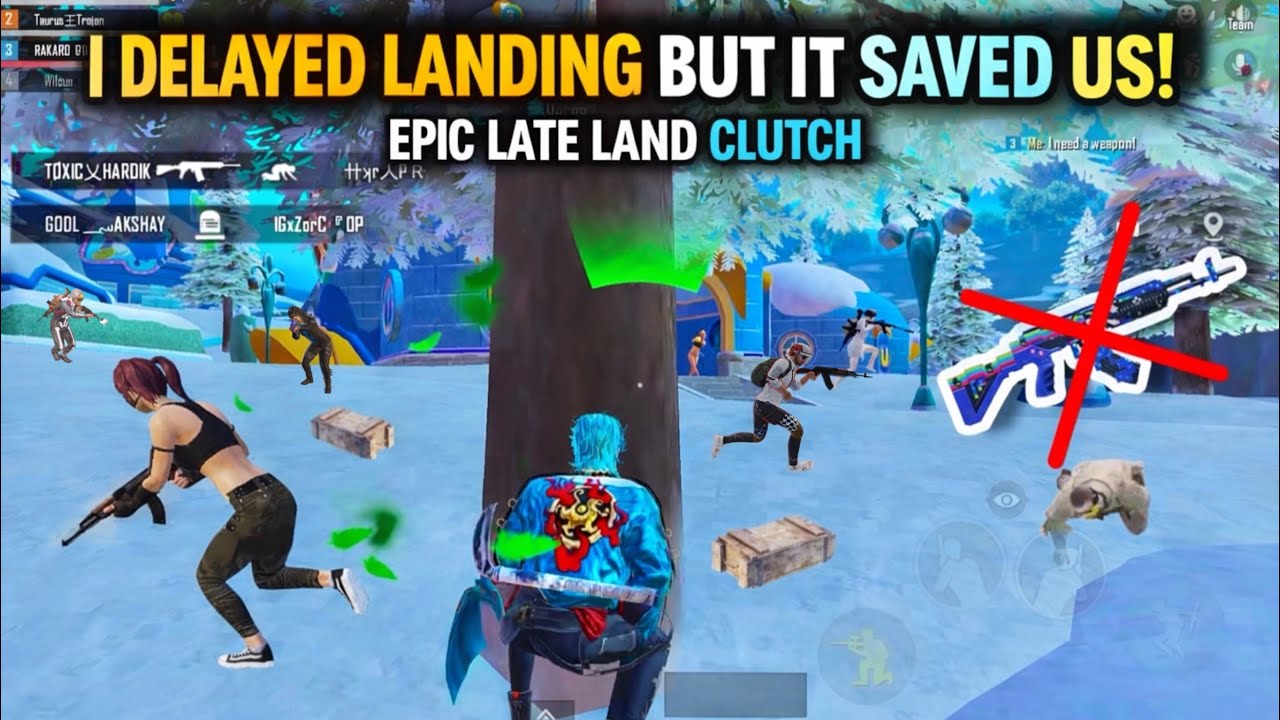 Late Landing That Saved Us 😱 in BGMI Gameplay • | Frosty Island | Chicken Dinner •