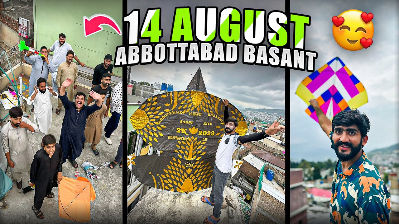 14 August Abbottabad Basant successfully😍Flying 12 gethi Patang😳