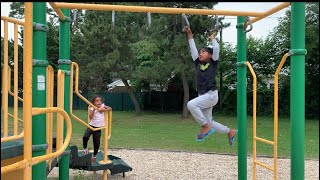 Monkey Bar workouts by Athu and Adwi, Kids workout at park, monkey bar hanging at the park,excercise