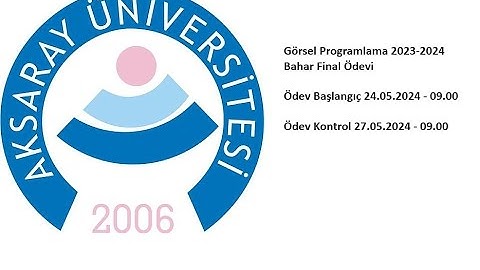 Görsel Programlama 2023-2024 Bahar Final Ödevi