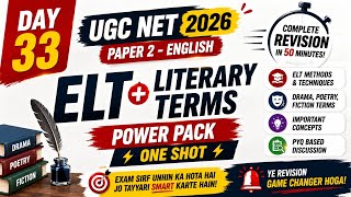 ELT & All Literary Terms (Drama , Fiction , Poetry)🔥 UGC NET English 2026 | Day 33 |thedoseyouneed🚀