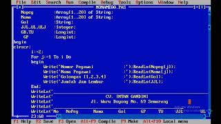 Turbo Pascal || Menampilkan Gaji Karyawan ||  Program Array