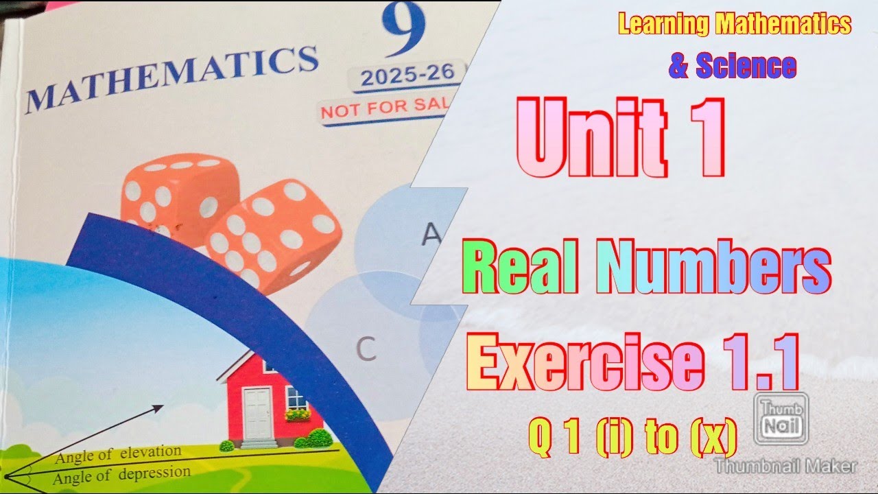 Class 9th math new syllabus Unit 1 Real numbers Exercise 1.1 Q 1 (i) to ...