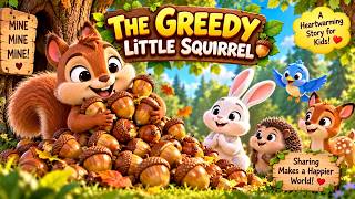 The Greedy Little Squirrel 🐿️ | Kids Moral Story | Sharing Is Caring | Pookoberry