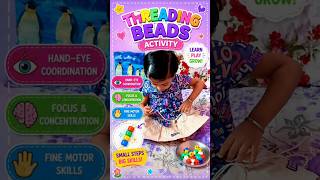 Threading Beads Activity 🧵🔵 | मम्मी के साथ मजेदार लर्निंग 💕#EducationalActivities