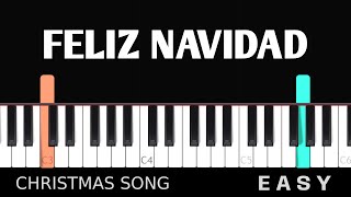 Feliz Navidad - Christmas Song - EASY Piano tutorial