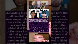 Why Eminem Says He'll NEVER Attend the Grammys Again#eminem#grammys#hiphopshorts#music#shorts