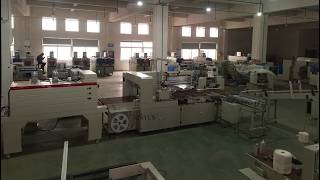 Automatic feeding 4 rolls small bobbin paper shrink packing machine