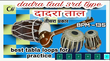 dadra taal 3rd type best loops for practice tanpura c sharp BPM –135
