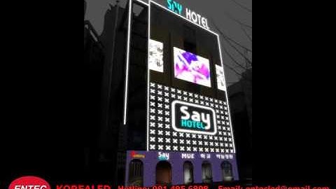 Led trang trí mặt tiền tòa khách sạn nha fhangf