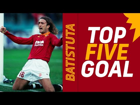 ⚽️ GABRIEL BATISTUTA | TOP 5 GOALS FOR ROMA 👑🦁