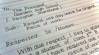 How to write One Day Leave Application for One Day  | Leave Application To The Principal