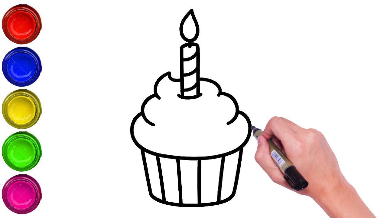 HOW TO DRAW A CUTE CUPCAKE, DRAWING CUPCAKE, STEP BY STEP, DRAW CUTE THINGS  - YouTube