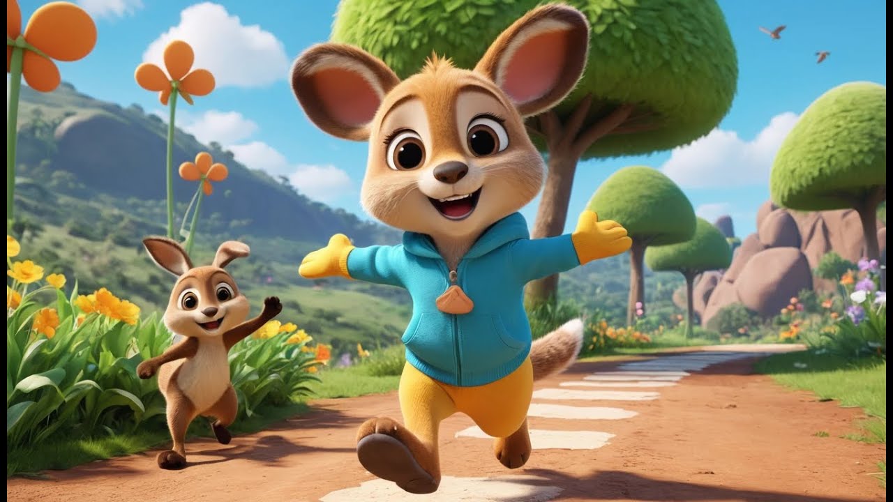 Jump Like a Kangaroo – Action Rhyme | Fun Kids Song | Animal Movement ...