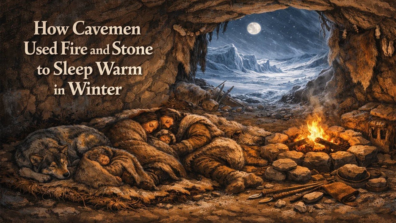 How Cavemen Used Fire and Stone to Sleep Warm in Winter | Boring Caveman