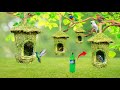 Bird house from plastic bottle homemade bird nest  bird house making at home garden decor ideas