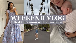 WEEKEND VLOG with a newborn: learning to go w/the flow, 1st workout class pp, zara haul, date night!