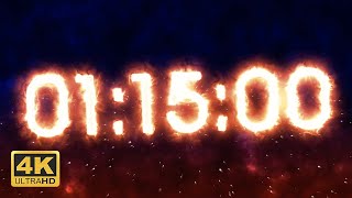 1 Hour 15 Minutes Countdown Timer - Burning [4K]