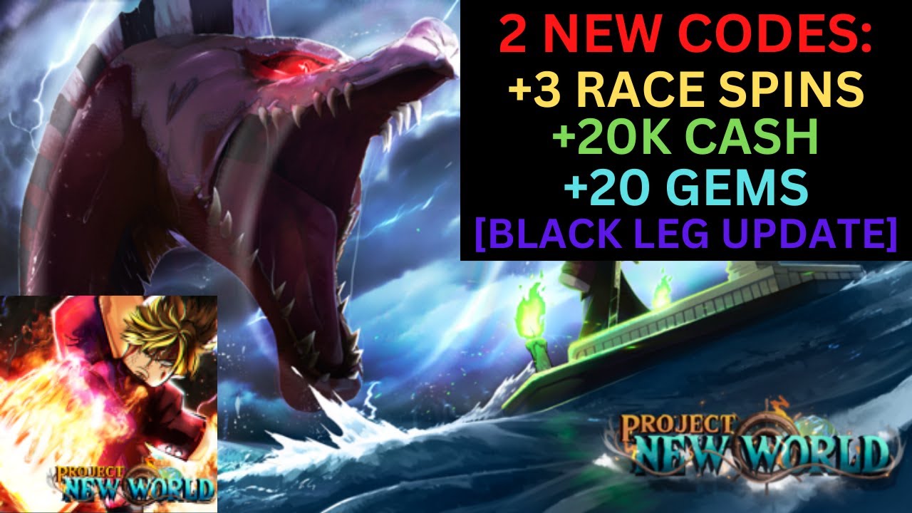2 NEW CODES] *BLACKLEG UPDATE *+3 RACE SPINS* ALL WORKING IN PROJECT NEW  WORLD JANUARY 2023! Roblox 