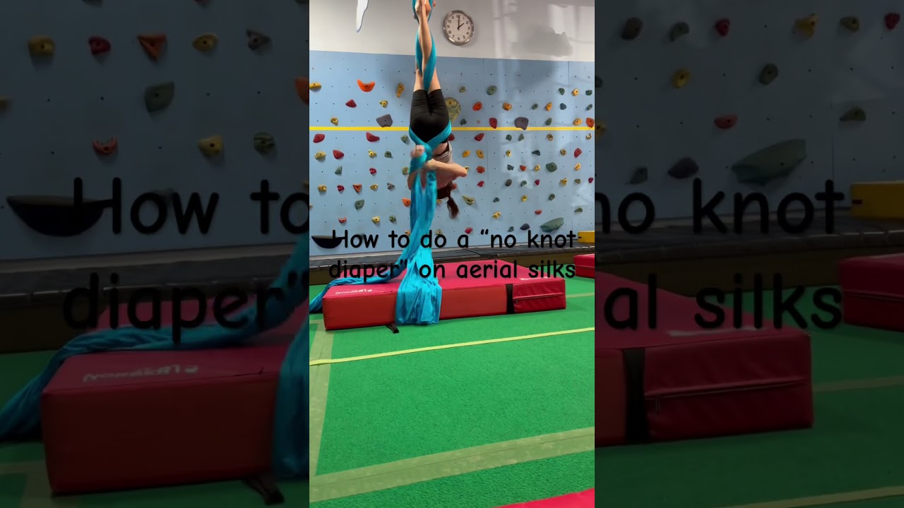 “No knot diaper” on aerial silks tutorial  ⚠️DISCLAIMER- NOT SURE IF IT IS SAFE TO DROP FROM⚠️