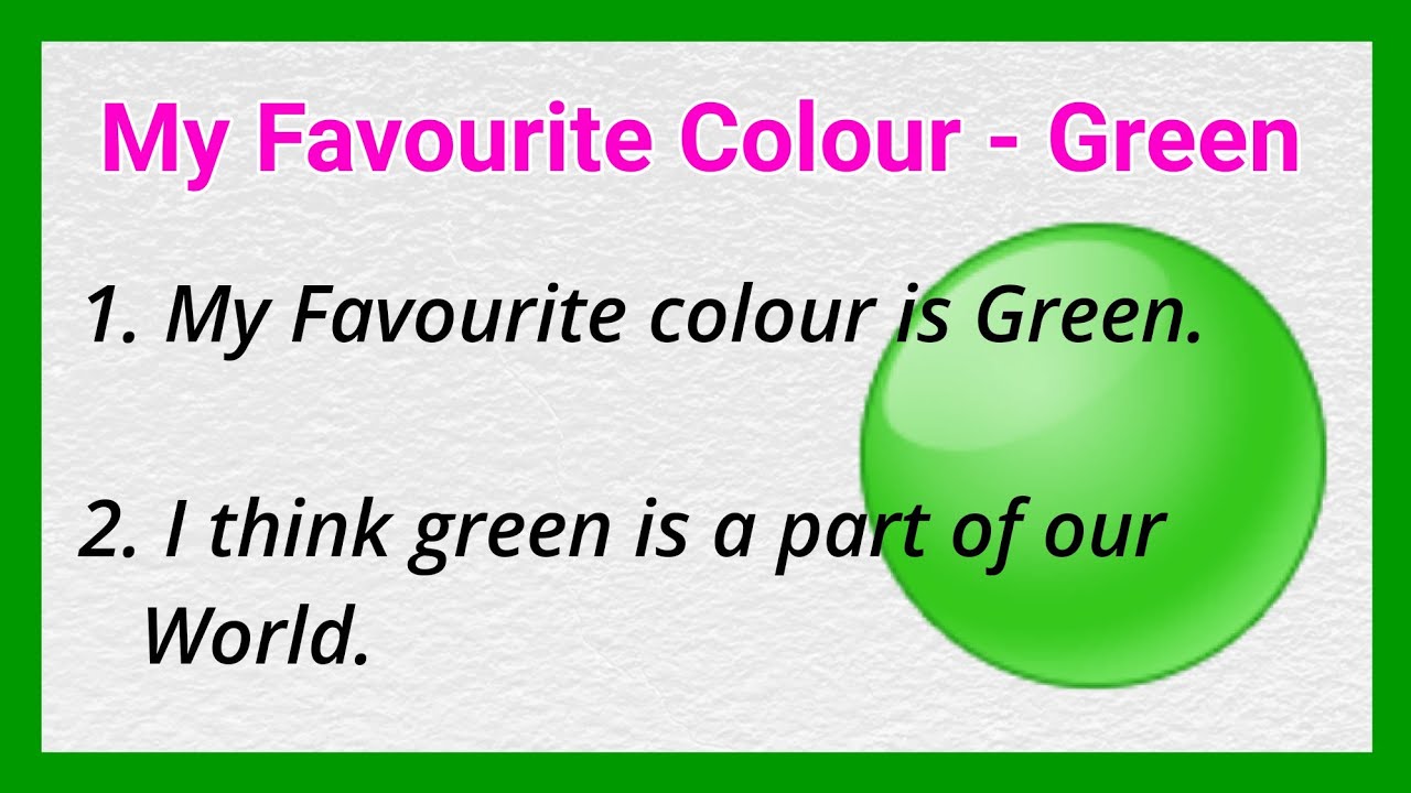 10 Lines on My Favourite Colour🟢 Green !! Ashwin's World YouTube