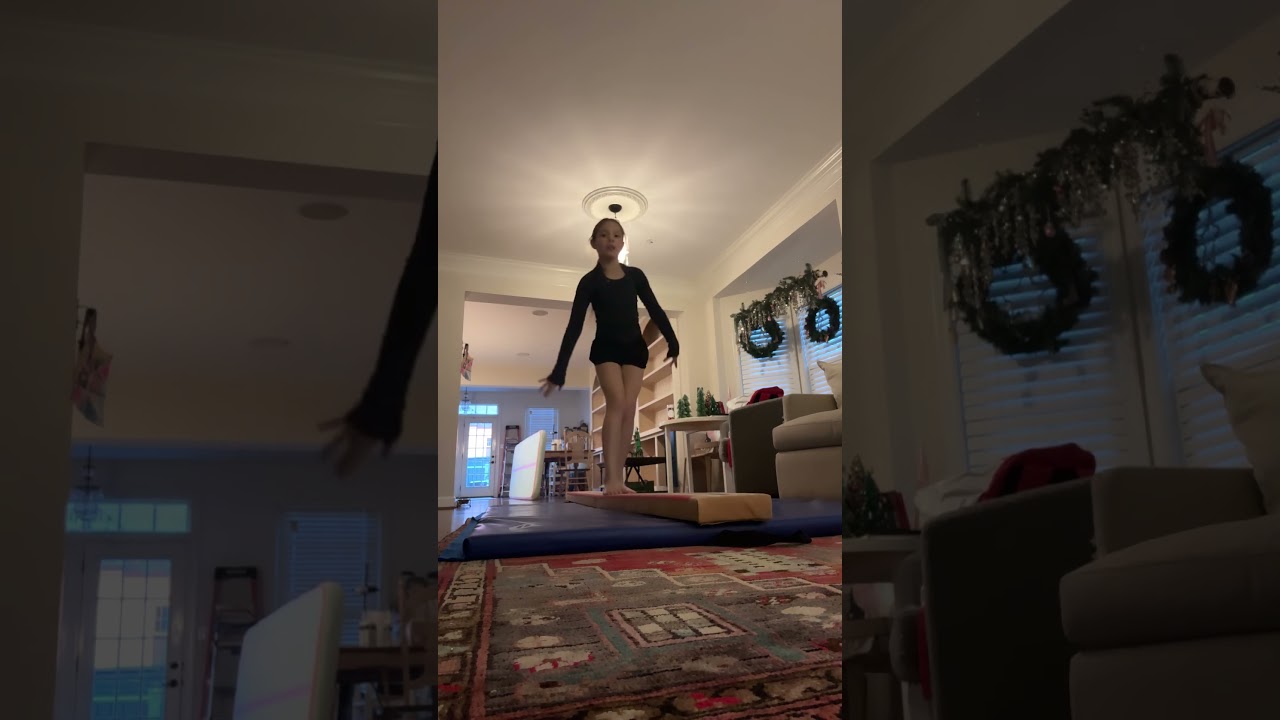 At home beam vlog! #Beam #Gymnastics#Love #Skills #winddown