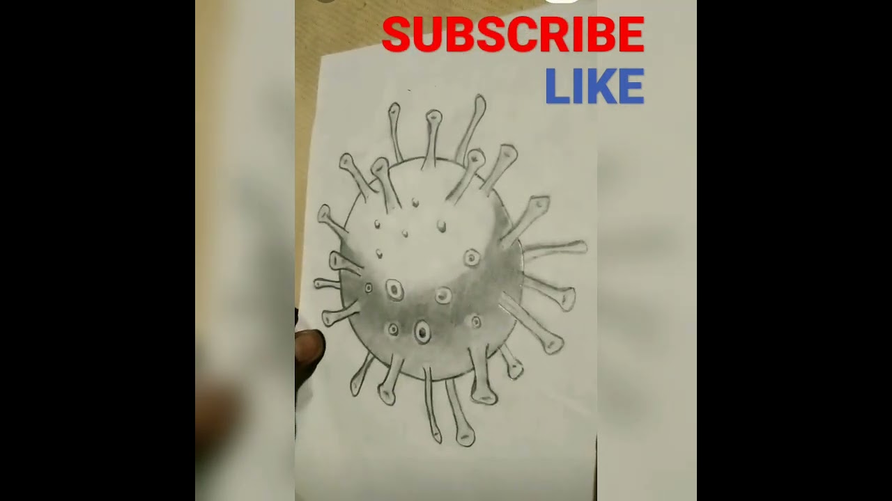 Corona virus drawing pencil sketch 