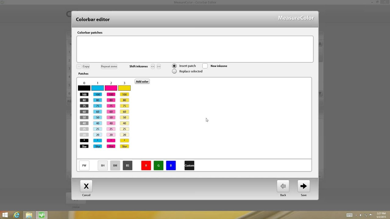 MeasureColor Colorbar Creation