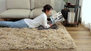 ★売れました★10/24まで高級、重厚な絨毯カーペット　毛足20mm Amazon｜[WTXTF] ラグ 極厚 厚手 ウレタン20mmシャギーラグ 180×200cm