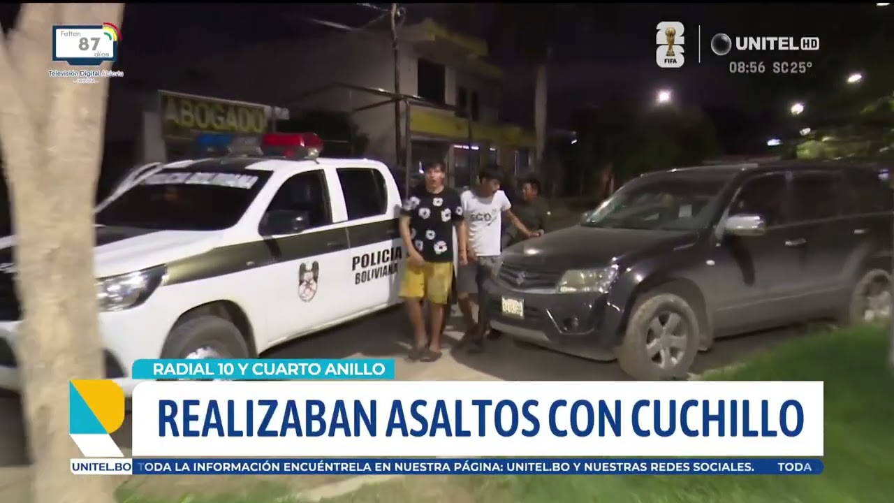 Capturan a dos jóvenes acusados de asaltar a transeúntes en Santa Cruz