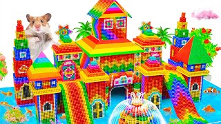 Welcome New Year 2024 Build 1M Dollars Puppy Castle Into Underground Swimming Pool and Double Slide