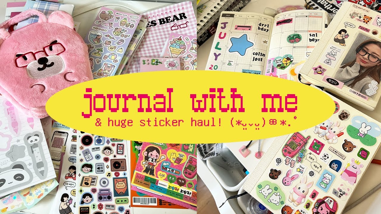 HUGE KOREAN STICKER HAUL + JOURNAL WITH ME ✩ let's unbox and use new korean stickers!