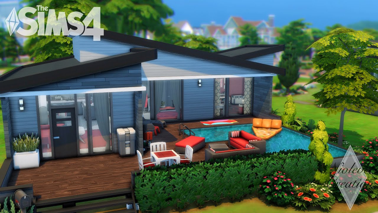 Tiny Modern Home | NO CC | Les Sims 4 Speed Build - YouTube