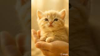Tiny Kitten Purring for the First Time 🌤️🐱 So Pure and Peaceful #cute #kitten #wholesome #relaxing