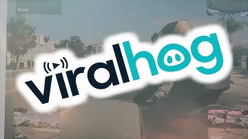 New Motorcycle Rider Stumbles Off Bike After Failed Merge || ViralHog