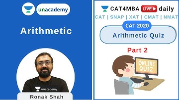 Arithmetic Quiz - 2 | Arithmetic | Quantitative Ability | CAT4MBA | Ronak Shah
