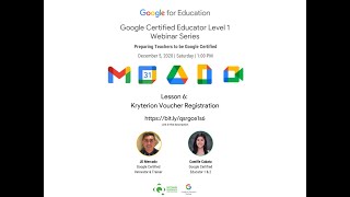 [DepEd Google Certified Educator Level 1 Webinar Series] Lesson 6: Kryterion Registration